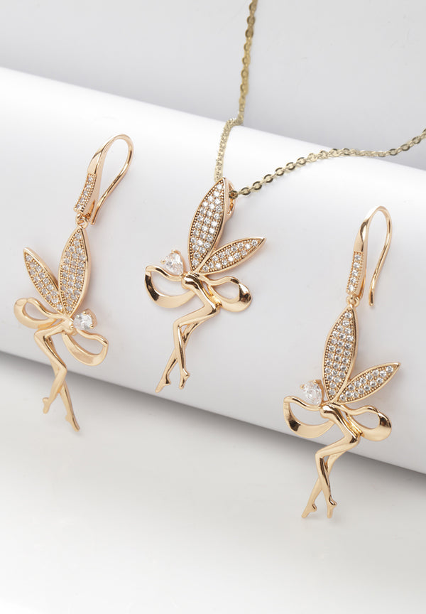 Cubic Zirconia Ängelhänge örhängen Set