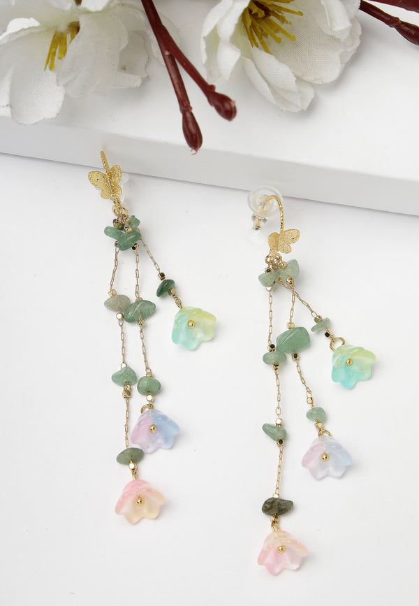 Boucles d'oreilles carillon vert