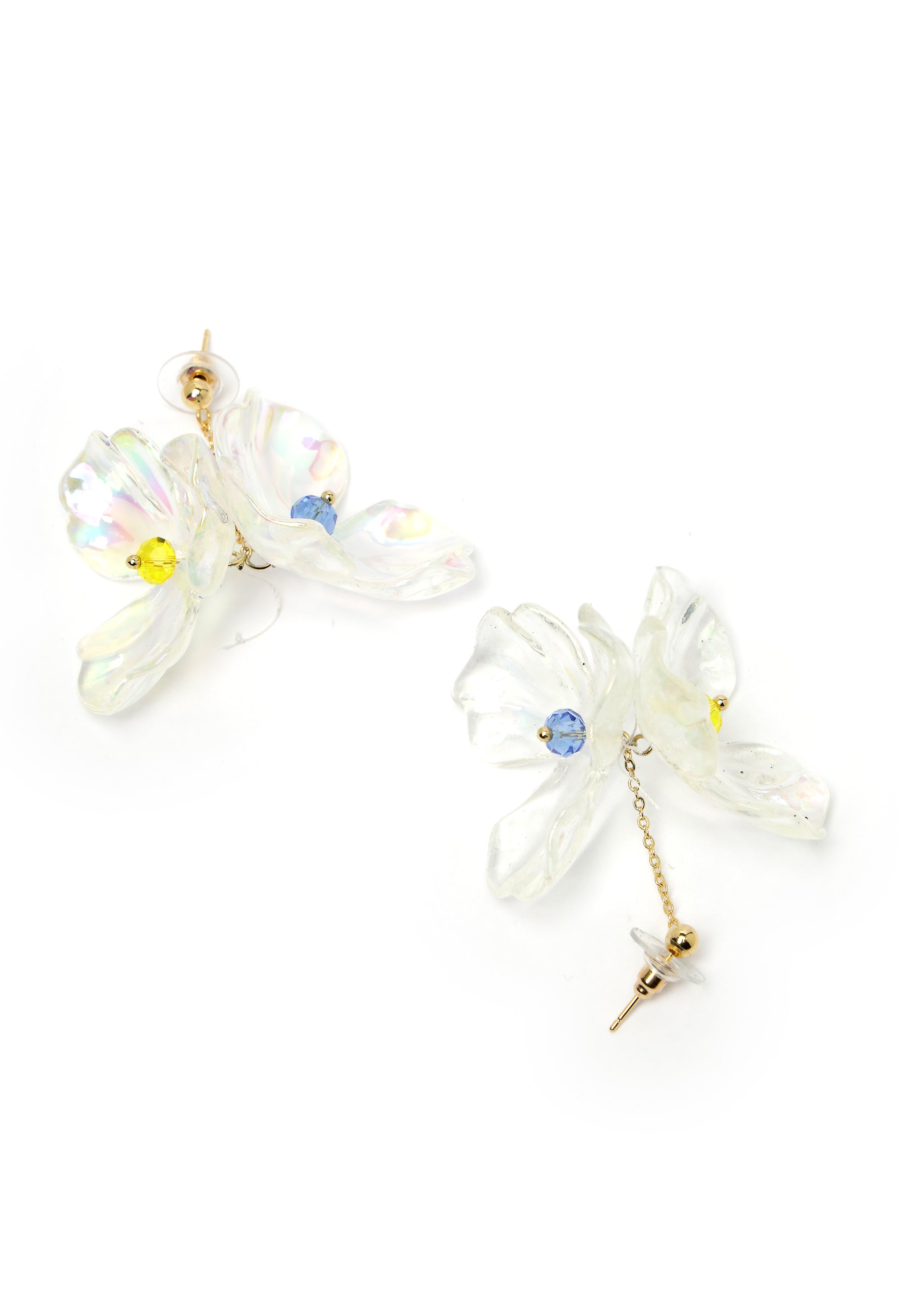 White Floral Earrings