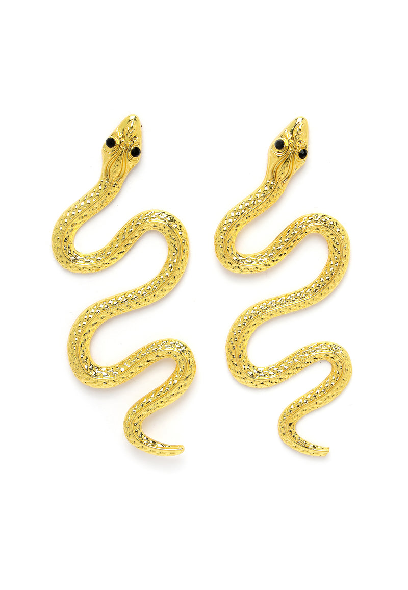 Boucles d'oreilles serpent élégantes dorées