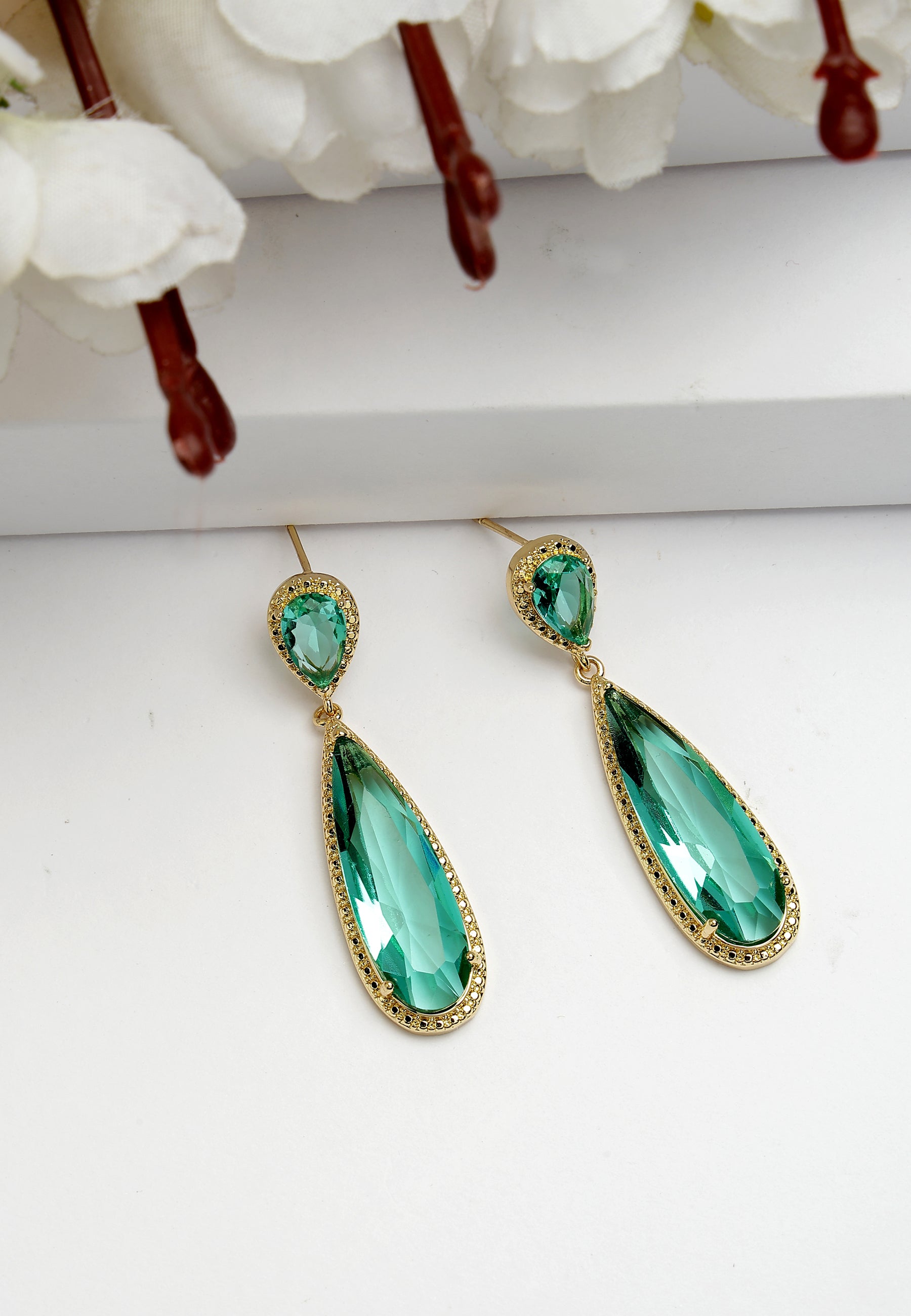 Sleek Water Droplet Dangle Earrings