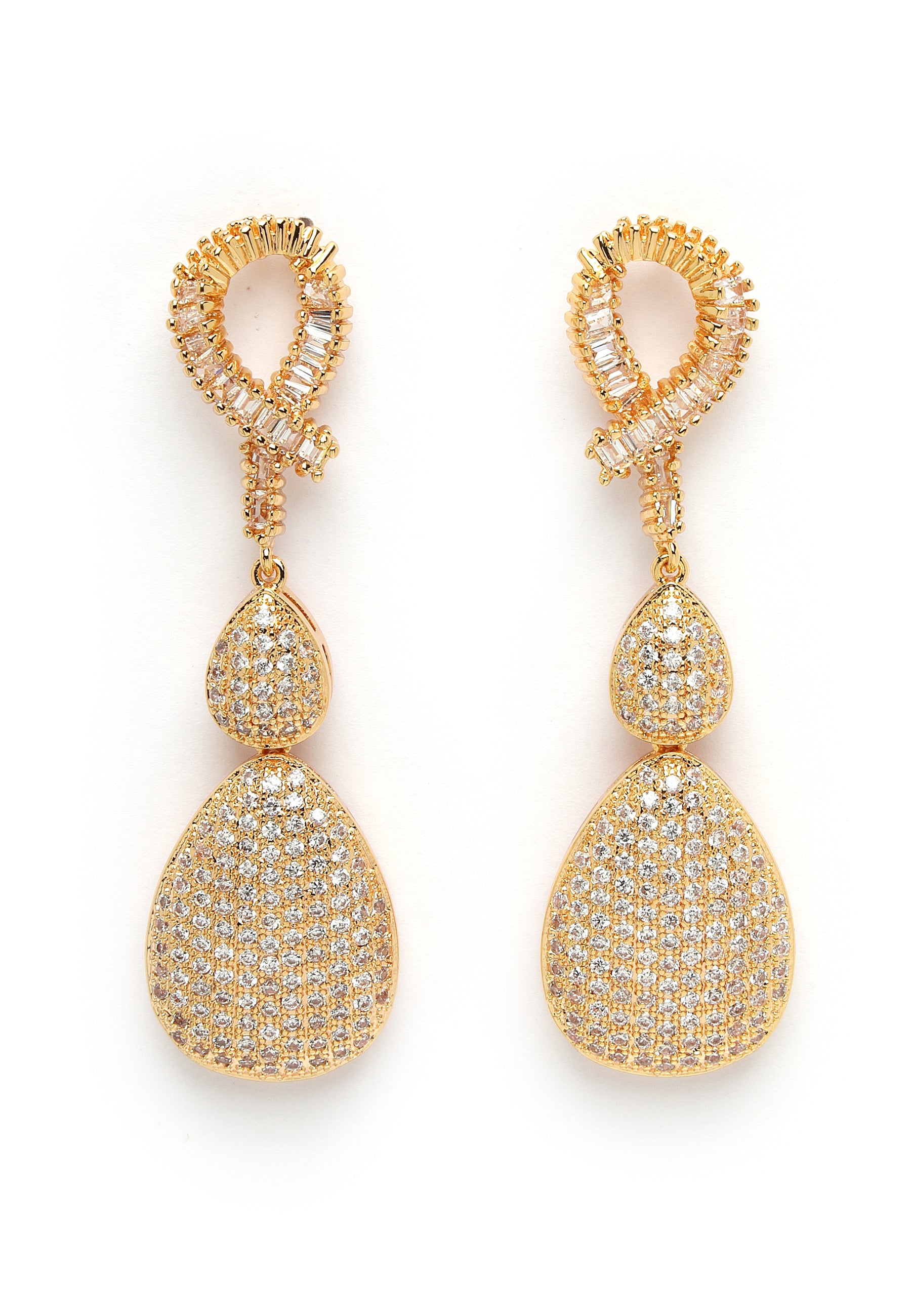 Zirconia Double Raindrop Earrings