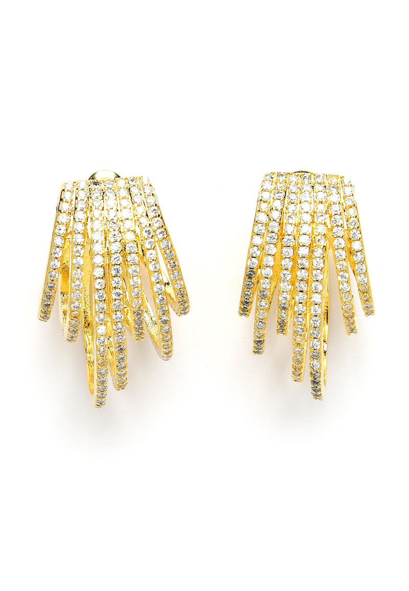 Cubic Zirconia Fringe Stud örhängen