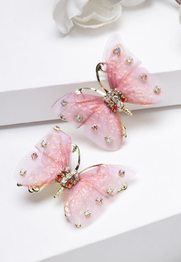 Pendientes de mariposa rosa