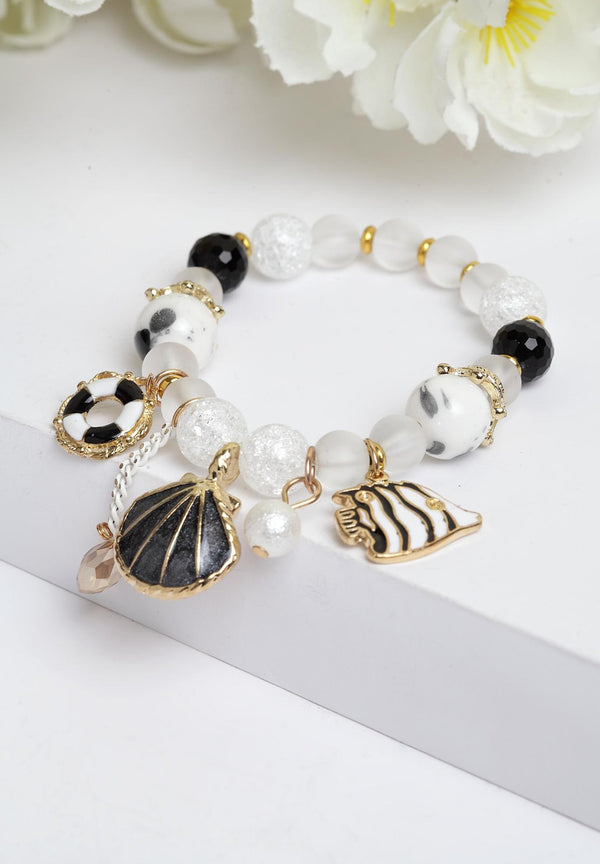 Boho Shell Seed Bead -rannekoru