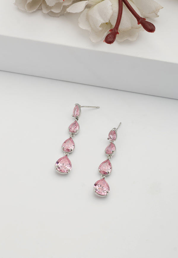 Roze Waterval Dangle Oorbellen