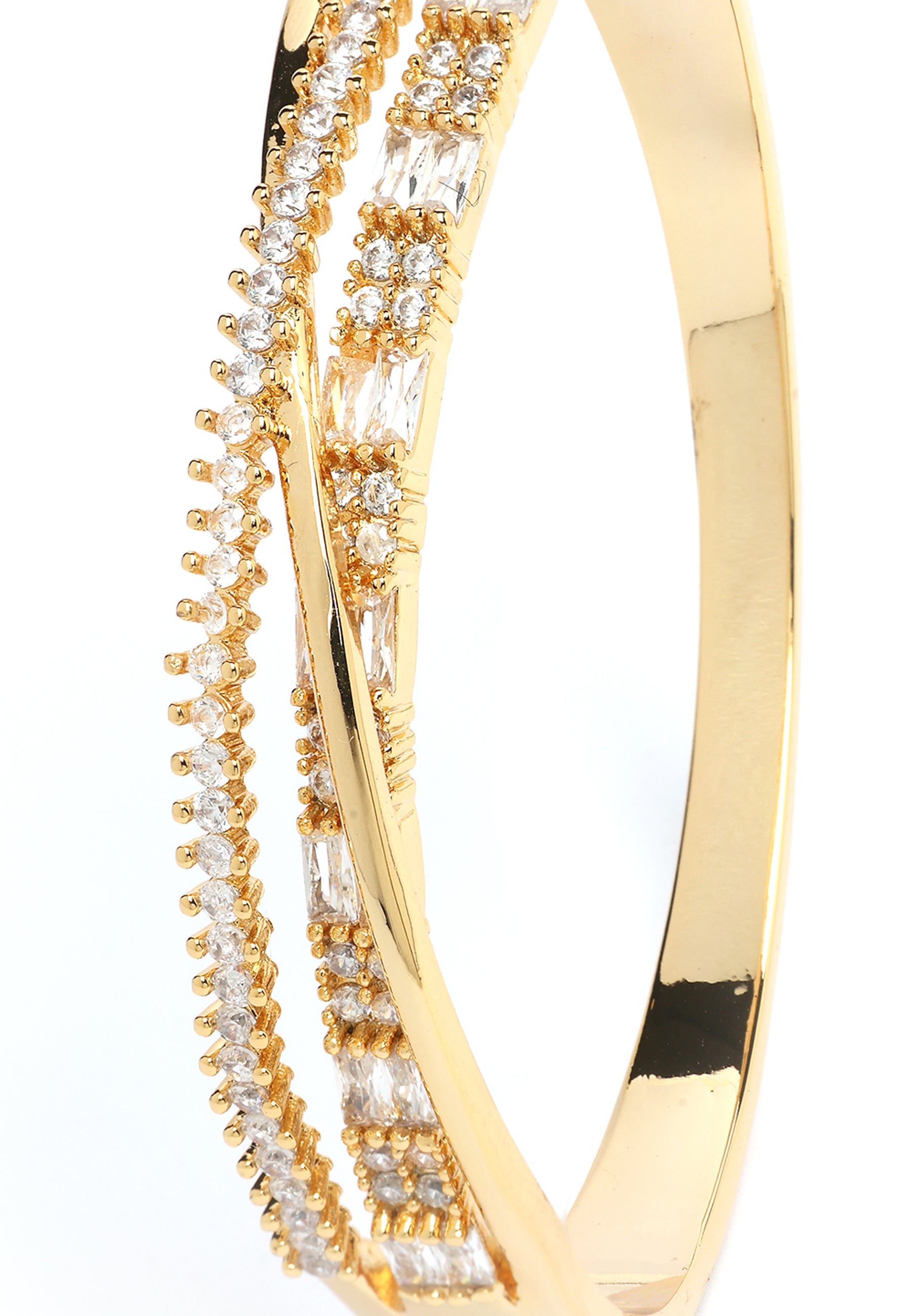 Golden Twirl Diamond Bangle