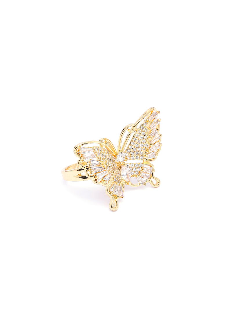 Golden Butterfly Blissful Ring