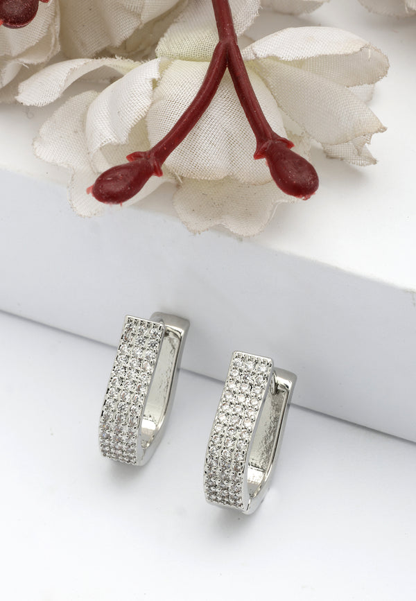 Radiant Rectangle Hoop Earrings