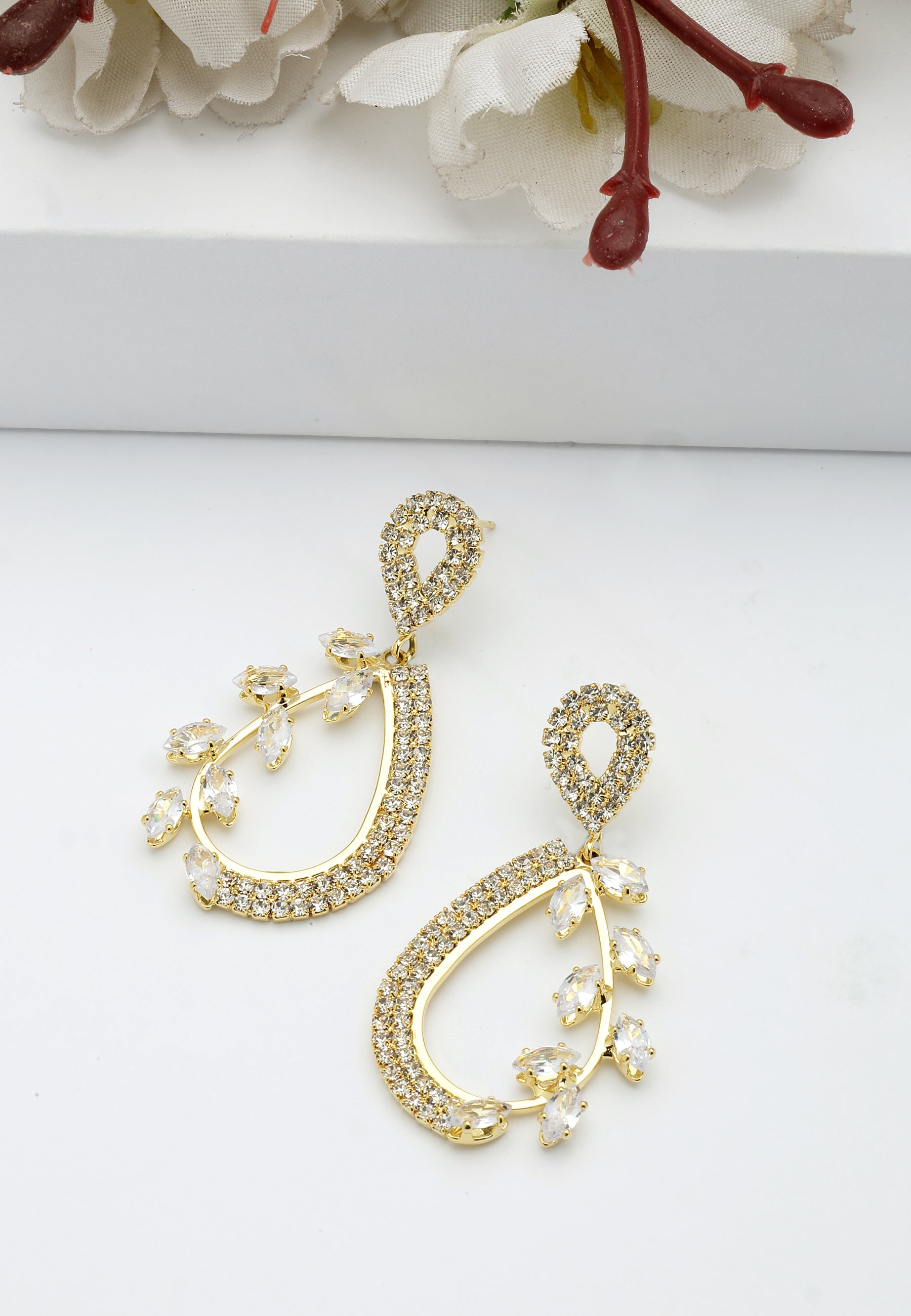 Modern Floral Drop Earrings