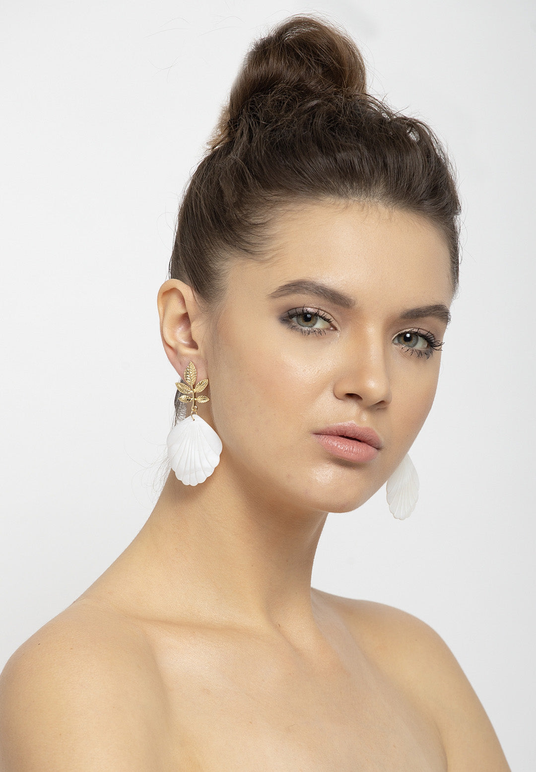 Modish Gold-Plated Shell Earrings