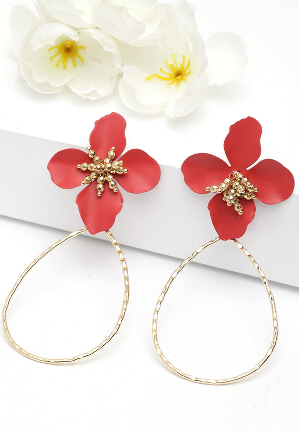 Plush Gold-Plated Flower Earrings