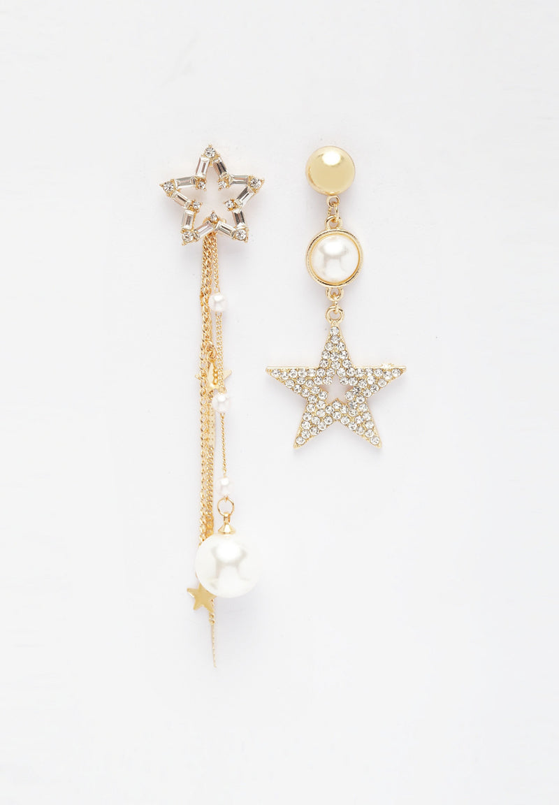 Pair Of Different Star Earrings