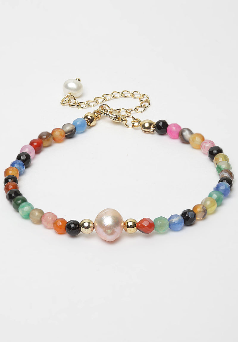 Bracciale Perle Pietre Multicolori