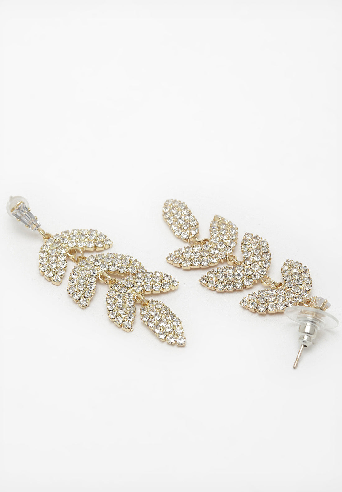 Leaf Crystal Hanging Earrings