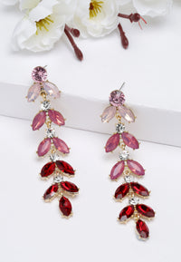 Crystal Leaf Drop Earrings