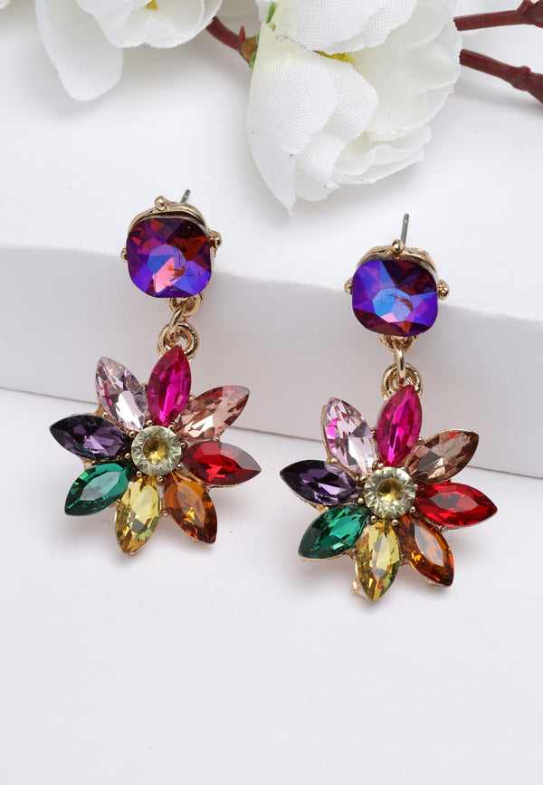 Boucles d'oreilles pendantes florales