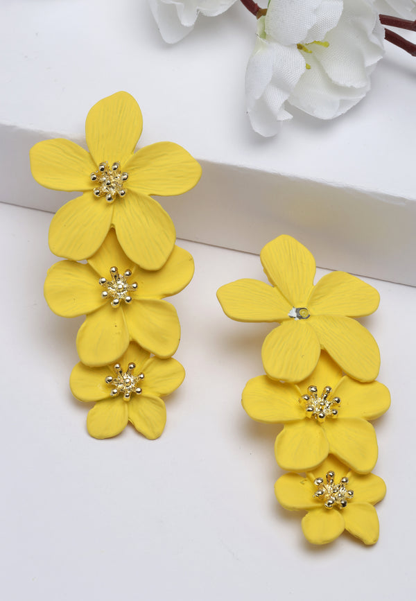 Boucles d'oreilles pendantes florales