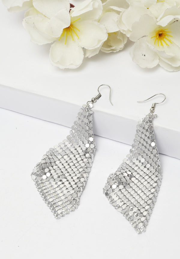 Metallic Silver Ear Hangings