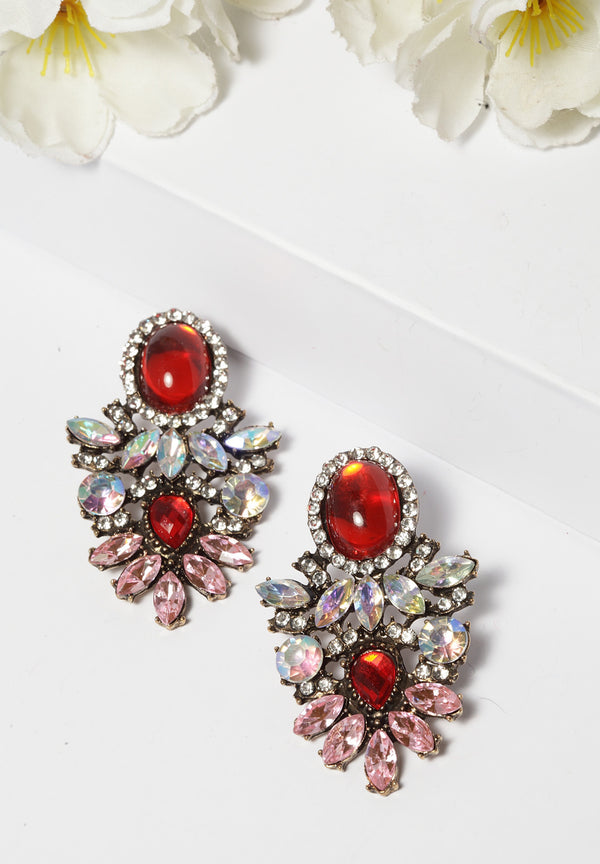 Pendientes de cristal rojo