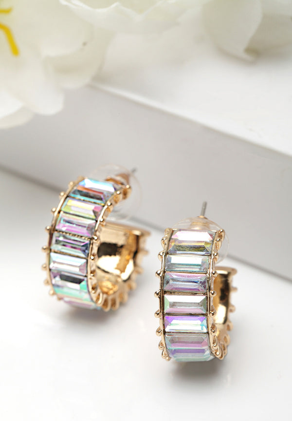 Gold Plated Crystal Bali Earrings